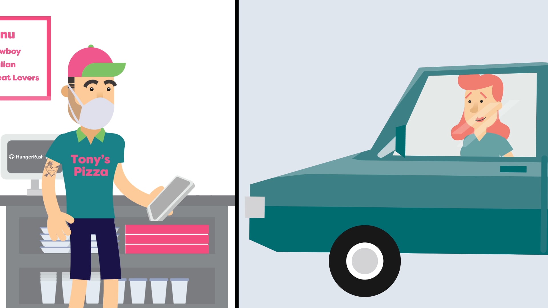 HungerRush Contact Free Food Delivery – Animated Explainer